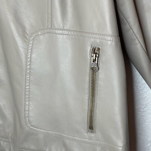 George Jacket Faux Leather Lined Animal Print Aviator Jacket Tan Youth Size XL - Picture 2 of 10